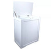 Large Laundry Linen Cabinet Bathroom Storage Chest Wooden Linen Hamper Bin-White