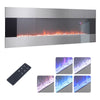 Electric 50/60" Wall Mounted LED Fireplace 6 Flame Color Fire Stove Crystal Deco