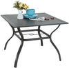 Metal Garden Bistro Table Outdoor Table Patio Furniture Table With Umbrella Hole