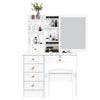 Dressing Table With Sliding Mirror 6 Drawers Open Shelves Vanity Desk