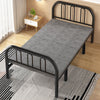 Heavy Duty Single Folding Bed Frame Guest Slatted Platform with Curved Headboard