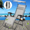 1X Heavy Duty Zero Gravity Chair Folding Lounge Beach Outdoor Square Frame