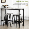 Bar Table Set 5 Piece Stools Industrial Dining Breakfast Table for Kitchen Home