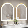 LED Gold Arched Bathroom Mirror Anti-fog Wall Vanity Mirror Over Dressing Table