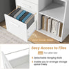 3-Drawer File Cabinet Mobile Lateral Filing Cabinet Printer Stand w/5 Wheels