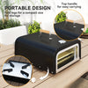 Outdoor Tabletop Gas Pizza Oven with 12" Pizza Stone & Peel, Black