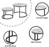 Round Nesting Coffee Table Set - Stackable Wooden Nest of Tables for Living Room