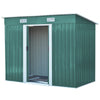 4x8ft Metal Steel Garden Shed Pent Roof Sliding Door Storage Toolshed Outdoor
