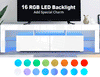 160cm White High Gloss TV Stand Cabinet Unit with RGB LED 2 Storage Doors