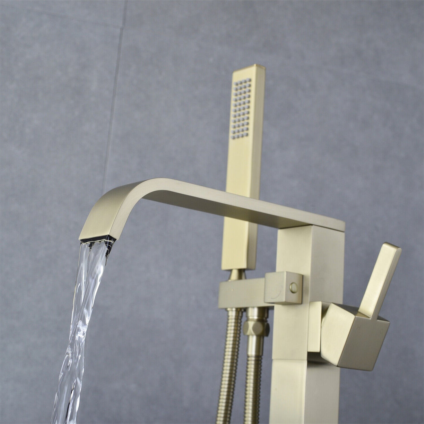 Brass Bathroom Bathtub Mixer Taps Bath Filler Spout And Handheld Shower Set UK