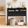 Convertible Home Office Desk Extendable Computer Desk with Storage-Black