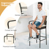 Outdoor Wicker Barstools Set of 2 Metal Frame Patio PE Rattan Bar Chairs