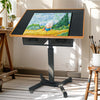 Rolling Wooden Jigsaw Puzzle Table Board Easel Tilting Table Storage with Legs