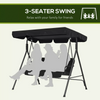 Outdoor 3 Seater Swing Chair Garden Patio Seat Adjustable Canopy Cushion Black