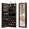 Wall/Door Mounted Jewelry Armoire Organizer Full-length Mirror Storage Cabinet