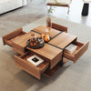 Modern Coffee Table With 4 Drawers Storage Side Table Living Room Furniture