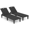 Patio Recliner Lounger Chaise Lounge Chairs Set of 2-Black