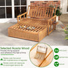Patio Solid Acacia Wood Loveseat & Storage Ottoman-White