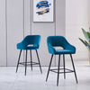 2 X Bar Stools Velvet Breakfast Chair Kitchen High Counter Stool Pub Restaurant