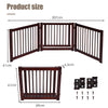 Indoor 3 Panels Step Over Fence Wooden Dog Gate 207 x 61 CM