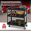 Heavy Duty Unity Cart Rolling Tool Cart with Flat Handle-Black