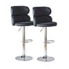 Set of 2 Black Velvet Bar Stools High Back Breakfast Kitchen Chair Bar Bistro