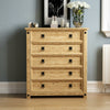 Corona 5 Drawer Rustic Chest Mexican Solid Waxed Pine Storage Bedroom Cabinet