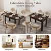Expandable Dining Table Wooden Space Saving Compact 4-6 Seat Kitchen Desk Brown