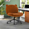 Cute Accent Chair Ergonomic Armless Office Chair with Wheels Height Adjustable