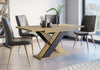 Dining Kitchen Table Small Extendable 120-160cm Oak & Black X Leg 6 8 Seater XIA