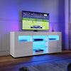 120cm White High Gloss TV Table Stand Entertainment Cabinet Unit with LED Light