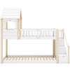 3FT Treehouse Bunk bed Cabin Bed Frame Mid-Sleeper with Storage Ladder 90x190 cm