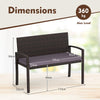 Metal Frame Outdoor Chair with Backrest & Armrests-Gray