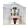 Greenhouse Garden Shed Polycarbonate Walk-In Aluminium Grow House Slid Door Base
