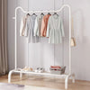 Black Metal Clothes Rail Rack Garment Stand Corner Open Wardrobe with Shelf