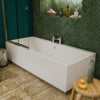 Bathroom Bath Filler Mixer Tap Modern Square Twin Lever Bath Mixer Tap Chrome