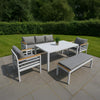 6 Seater SofaSet Garden Furniture Aluminum Outdoor Patio Lounge Dining Set White