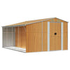 Swpsd Garden Shed Brown 277x365.5x179 Galvanised Steel Storage Shed F7T2