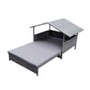 Rattan Dog House Extendable Outdoor Wicker Water-Resistant Roof Dog Pets Bed