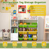 COSTWAY Kids Bookshelf Toy Storage Organizer w/ 8 Storage Boxes-Yellow