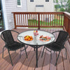 Garden Bistro Furniture Table Rattan Chairs Variable Shape with Umbrella Hole