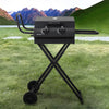 Garden Barbecue Smoker Burner Charcoal Grill Thermometer Outdoor Cooking Folding