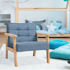 Toddler Children Upholstered Chair 2-Seater Mini Kids Sofa Linen Padded Armchair