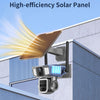 Solar Triple-Lens Linkage Camera 10X Zoom WiFi Security Cameras Surveillance