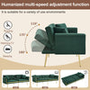 Sofa Bed 2 Seater Click Clack Sofa Settee Recliner Couch with Metal Legs, Green