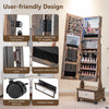 Standing Jewelry Armoire Lockable Jewelry Cabinet Vanity Mirror with LED Light