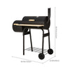 Charcoal BBQ Grill with Smoker Offset Steel Barrel Drum Outdoor Garden Camping