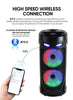 Bluetooth Party Speaker Heavy Bass Stereo Subwoofer Party RGB Karaoke Speaker UK