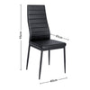 Dining Chairs Set of 2 4 6 Black Modern Faux Leather Metal Legs Home Kitchen