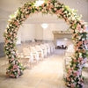 Large Moon Gate Arch Frame Walk Through Flowers Circular Standing Wedding Party